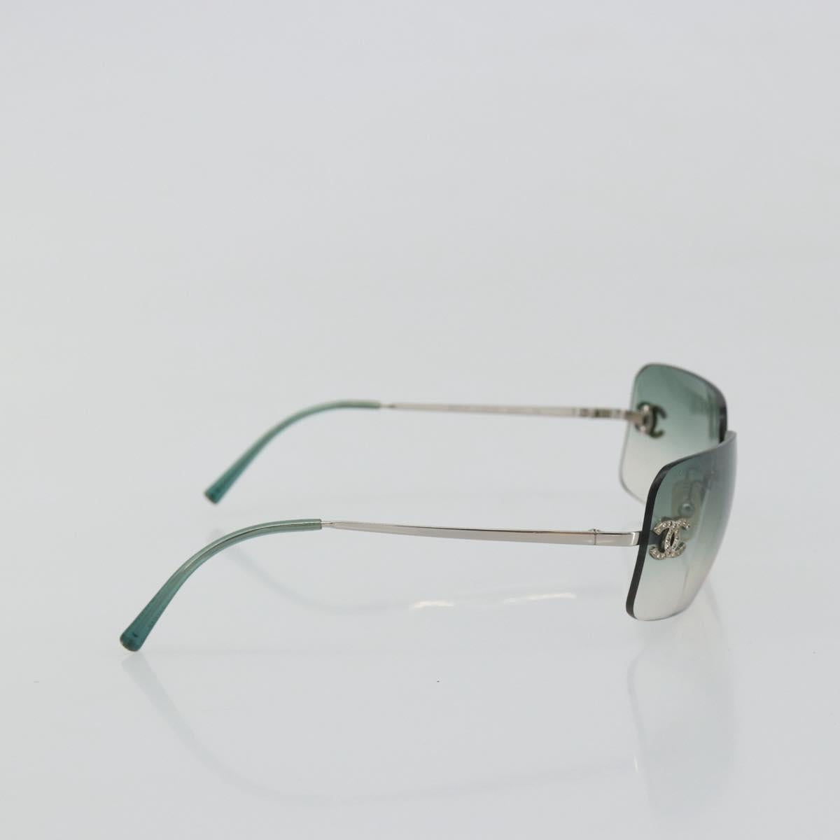 CHANEL COCO Mark Sunglasses metal Green CC Auth 188886