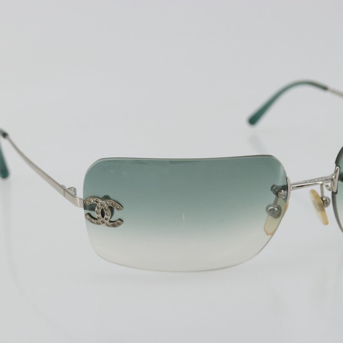 CHANEL COCO Mark Sunglasses metal Green CC Auth 188886