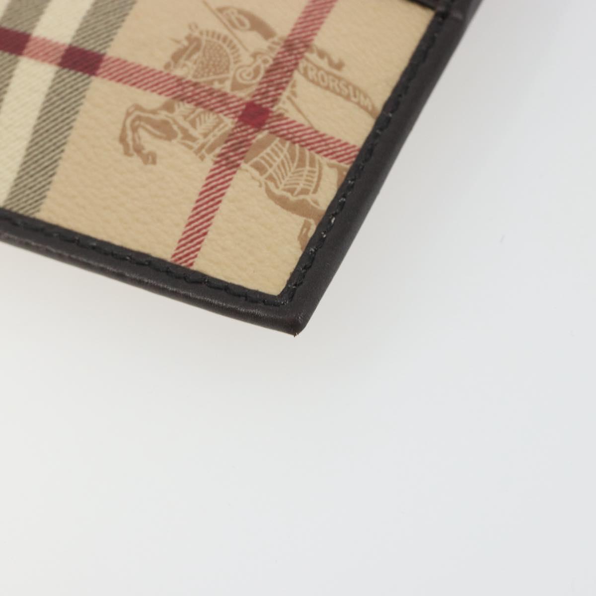 BURBERRY Nova Check Shoulder Bag PVC Beige Gold Auth 188891A