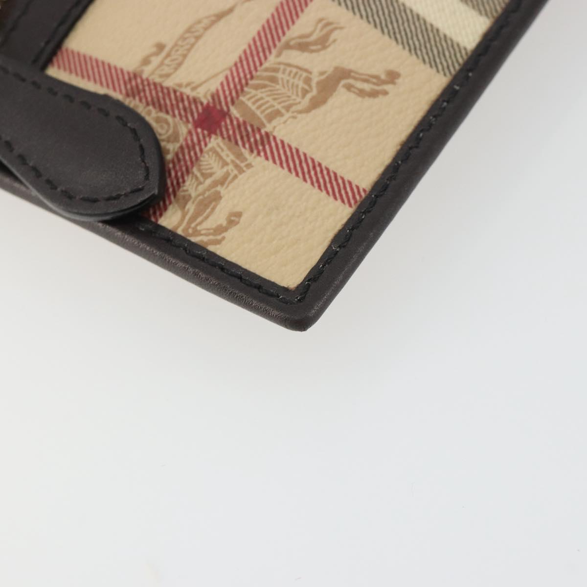 BURBERRY Nova Check Shoulder Bag PVC Beige Gold Auth 188891A