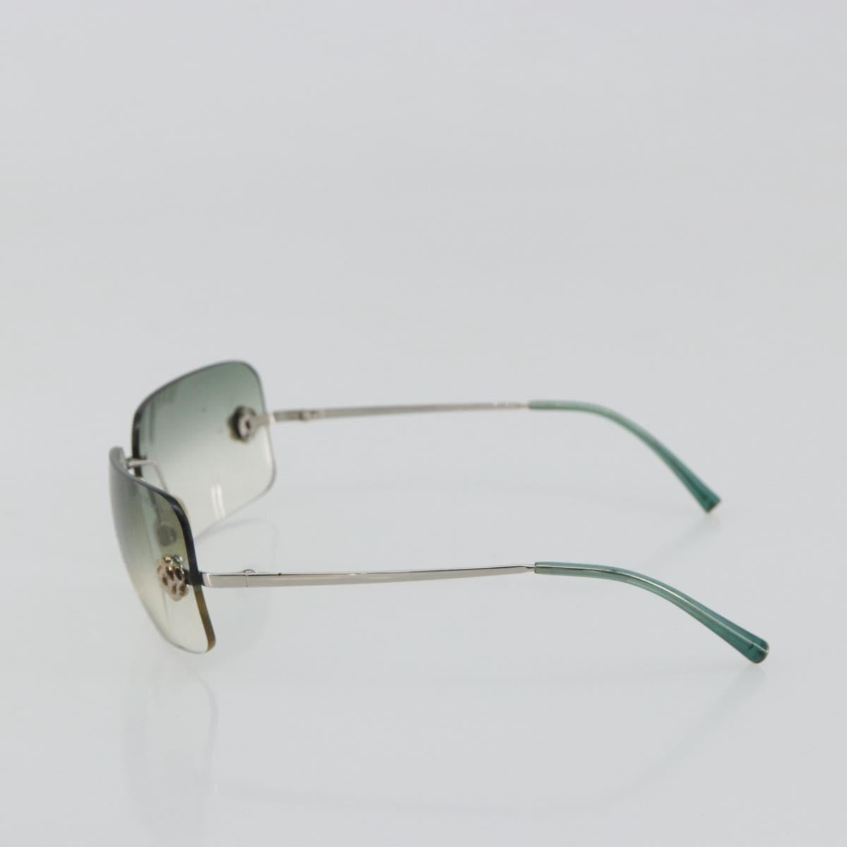 CHANEL Camelia Sunglasses metal Green CC Auth 188892