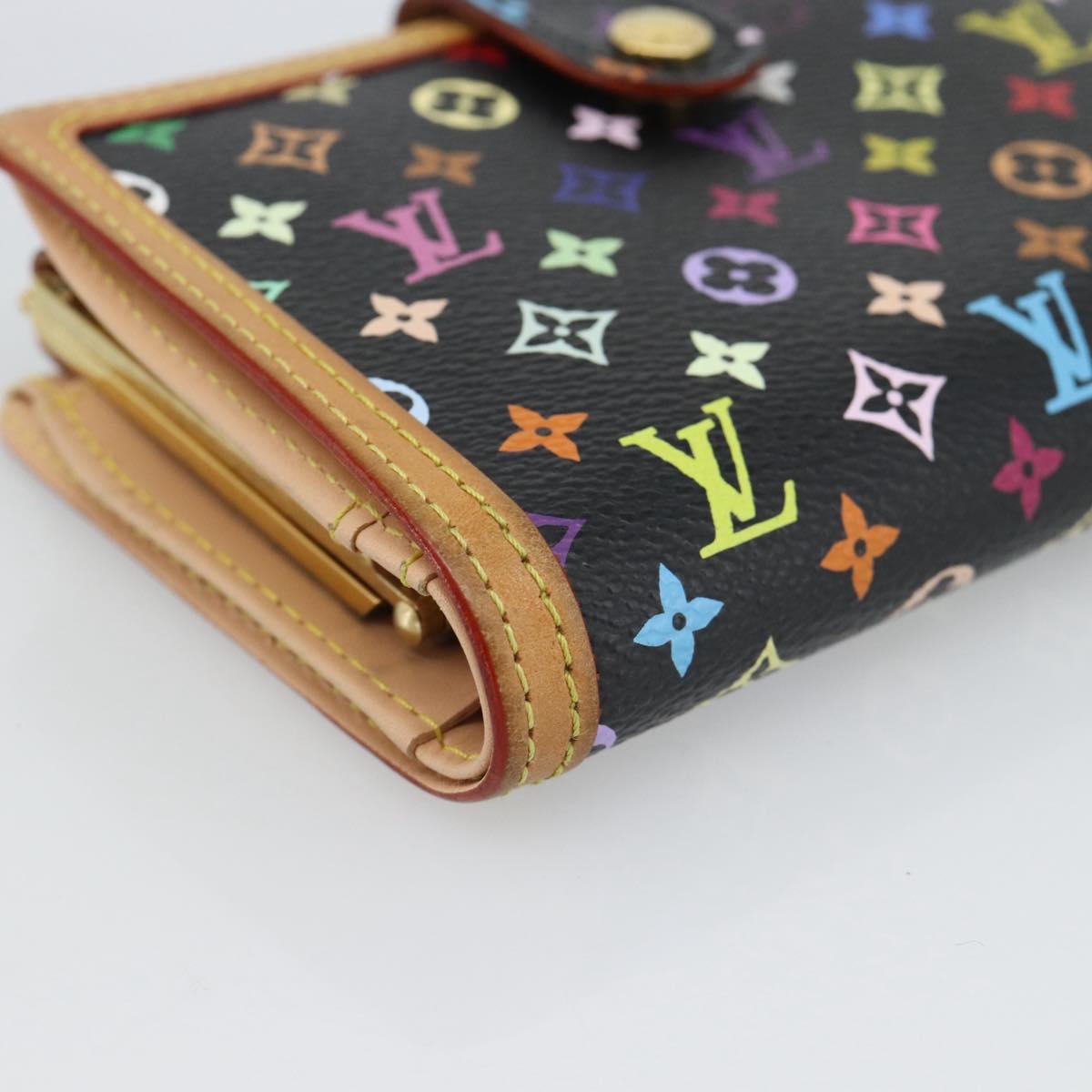 LOUIS VUITTON Multicolor Portefeuille Viennois Wallet Black M92988 Auth 188893A