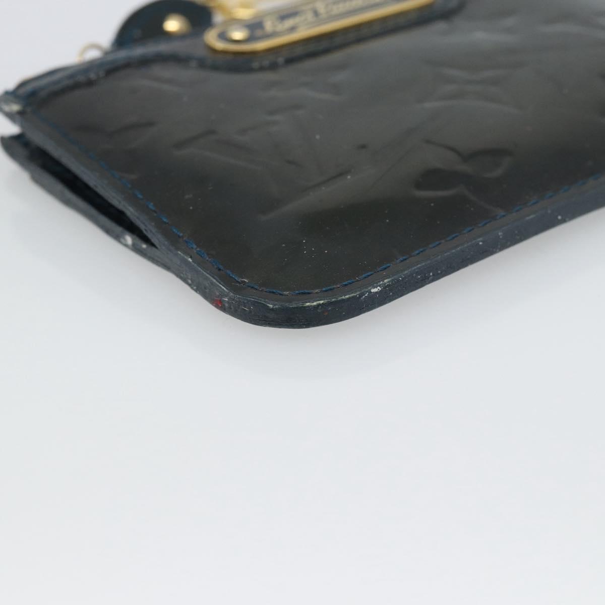 LOUIS VUITTON Vernis Pochette Cles NM Coin Purse Bluenuit M93665 LV Auth 188895
