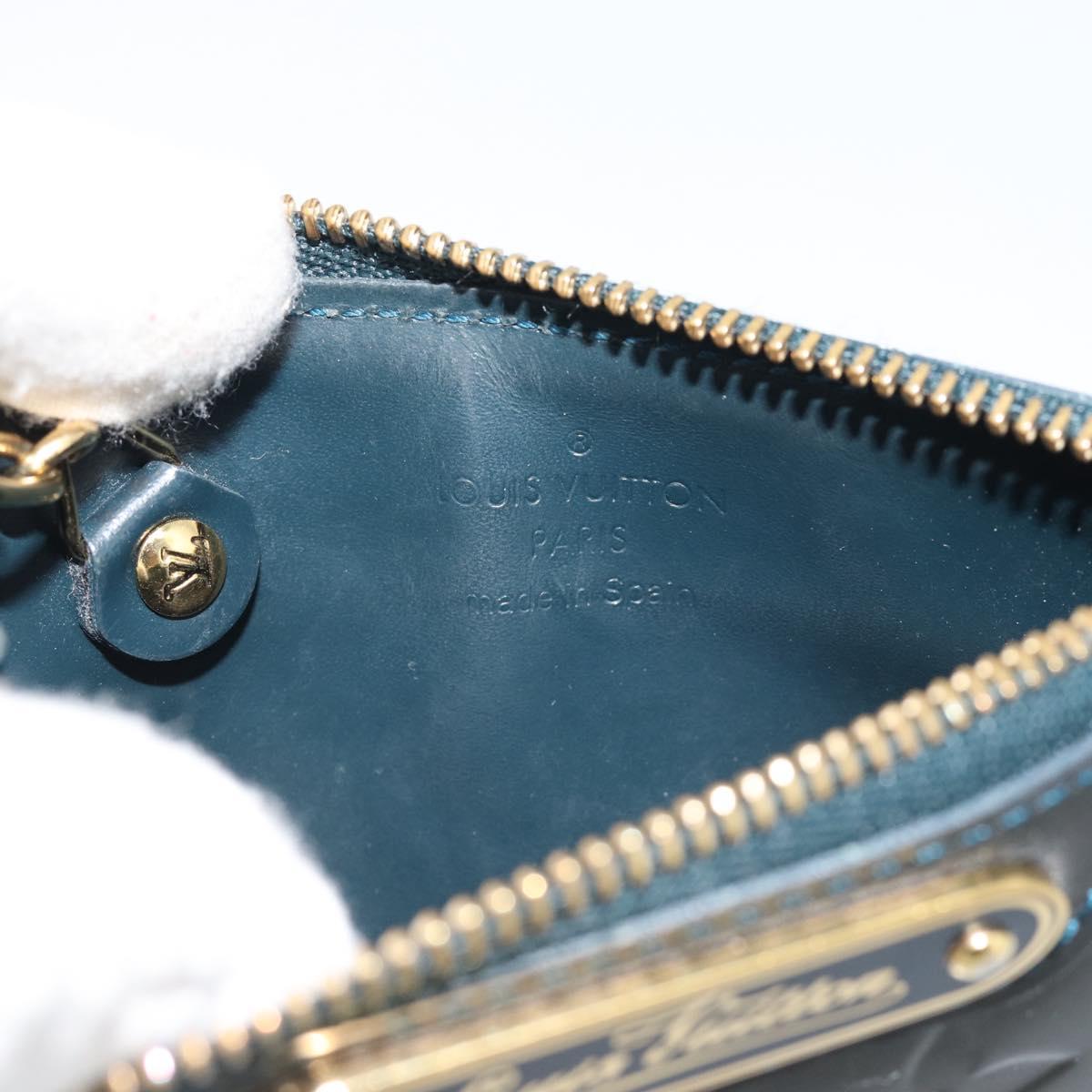 LOUIS VUITTON Vernis Pochette Cles NM Coin Purse Bluenuit M93665 LV Auth 188895