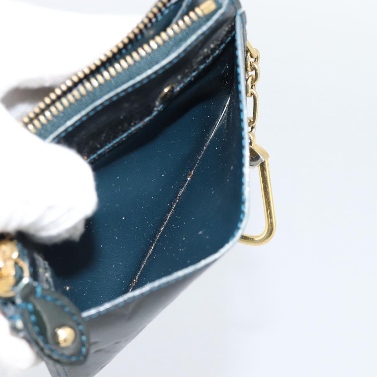 LOUIS VUITTON Vernis Pochette Cles NM Coin Purse Bluenuit M93665 LV Auth 188895