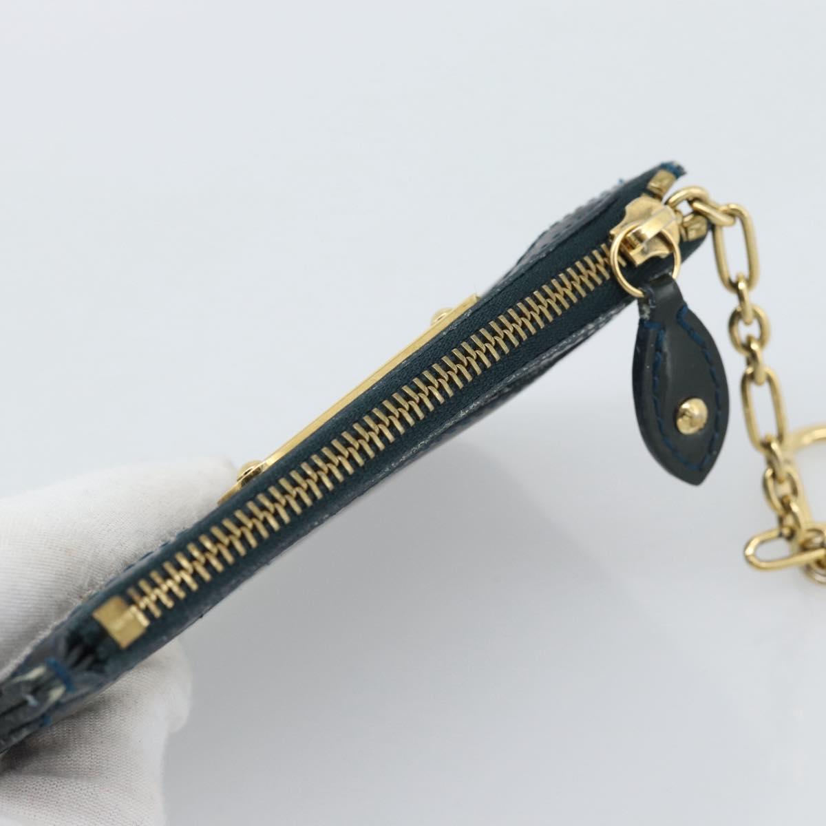 LOUIS VUITTON Vernis Pochette Cles NM Coin Purse Bluenuit M93665 LV Auth 188895