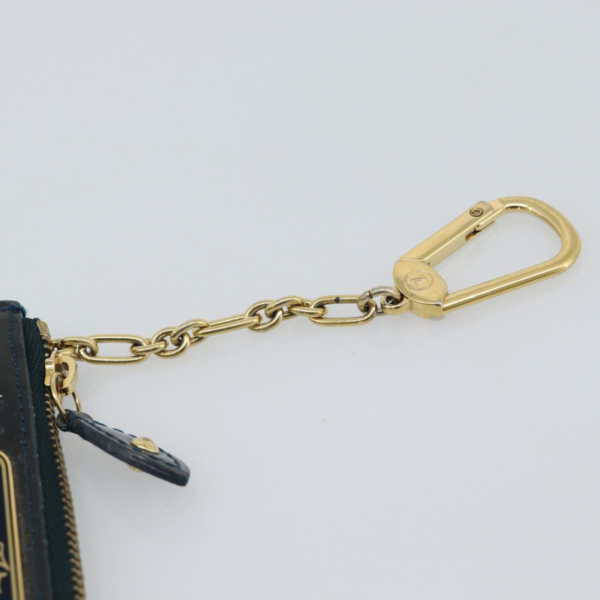 LOUIS VUITTON Vernis Pochette Cles NM Coin Purse Bluenuit M93665 LV Auth 188895