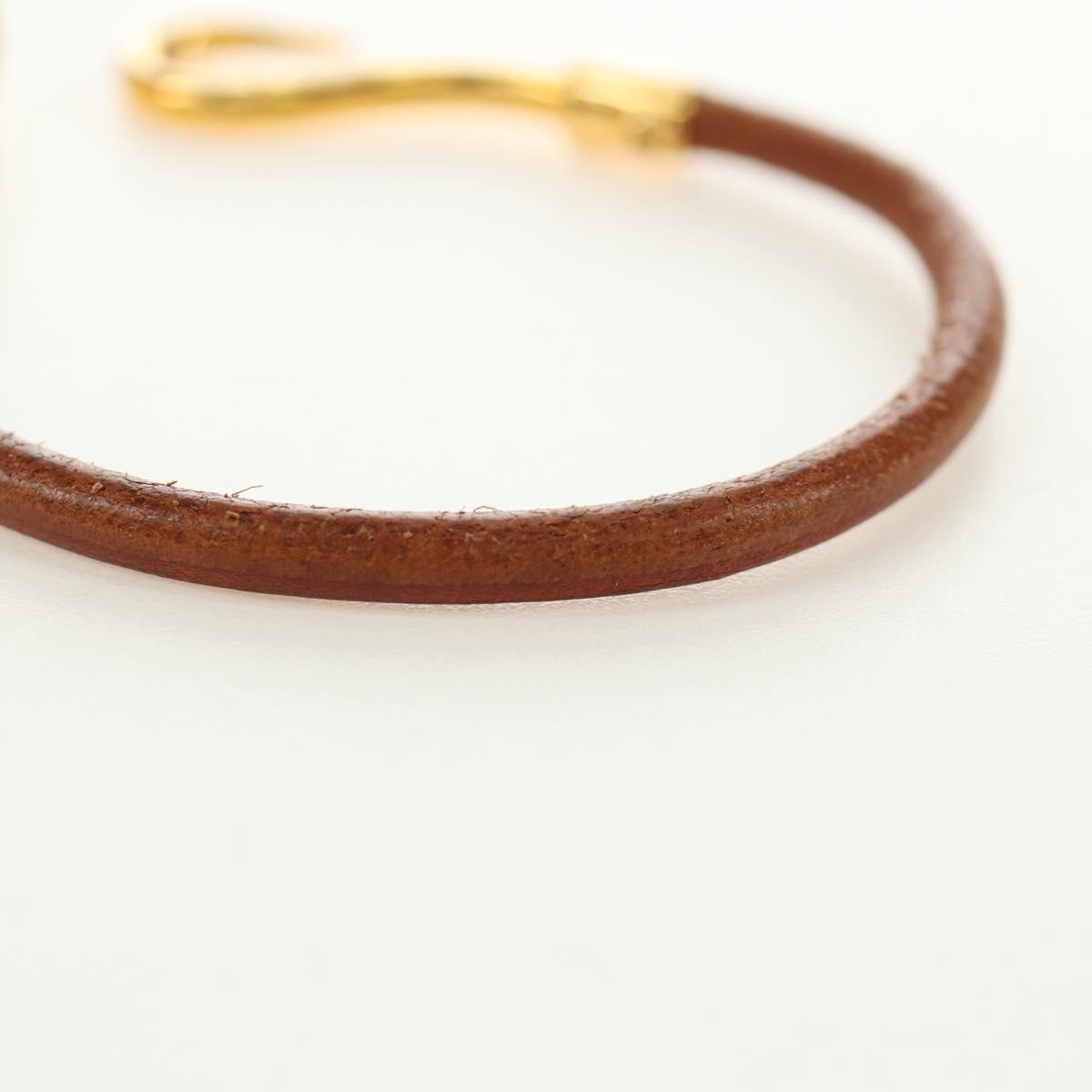 HERMES Jumbo Bracelet Leather Brown Auth 188897V