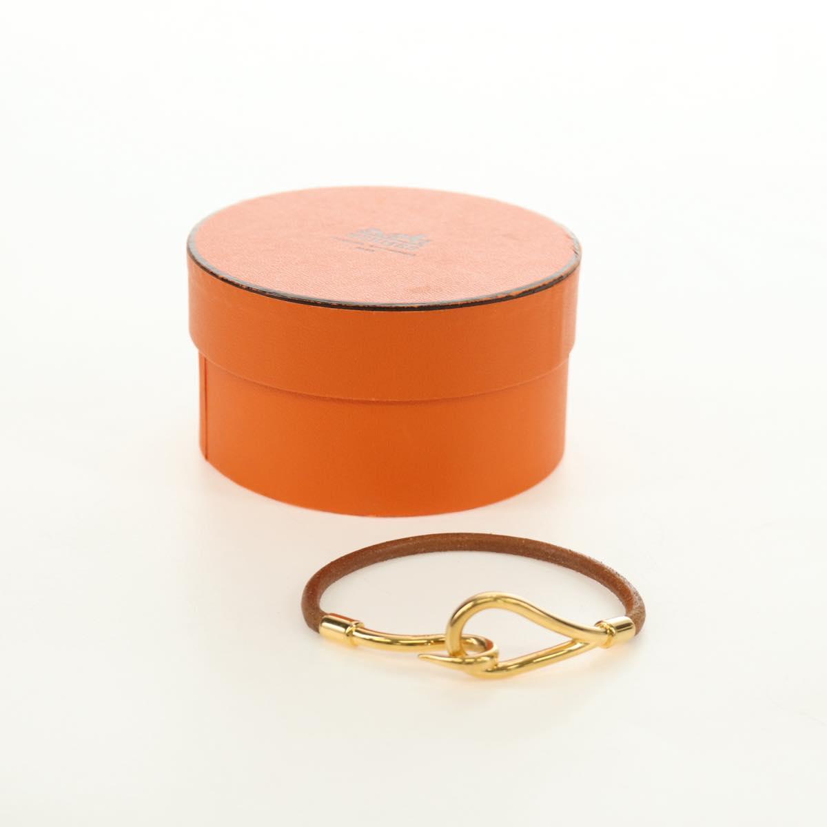 HERMES Jumbo Bracelet Leather Brown Auth 188898V