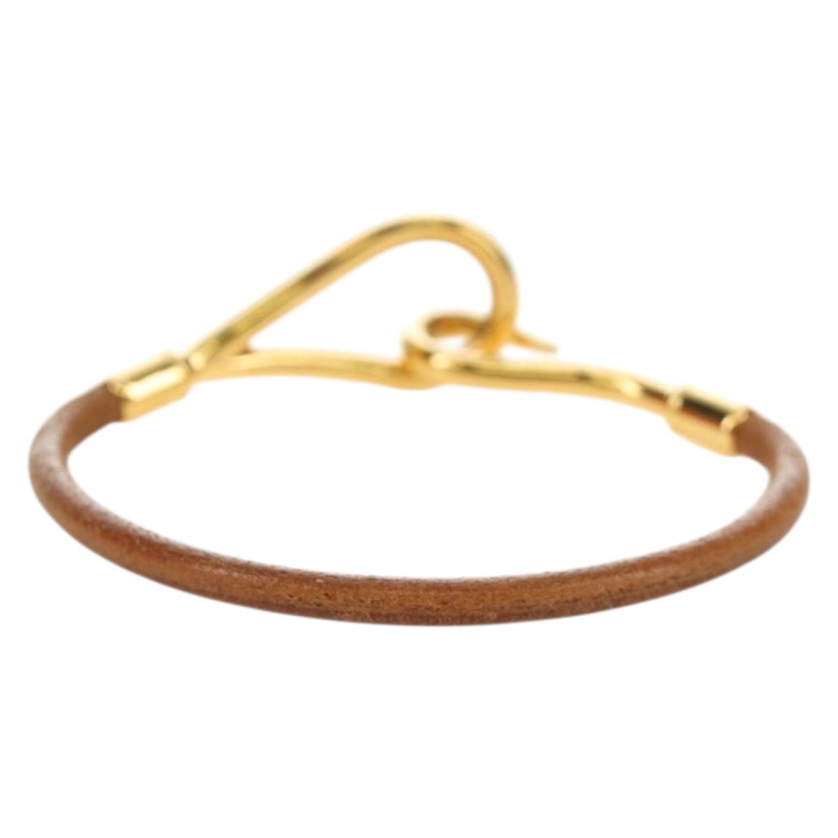 HERMES Jumbo Bracelet Leather Brown Auth 188898V