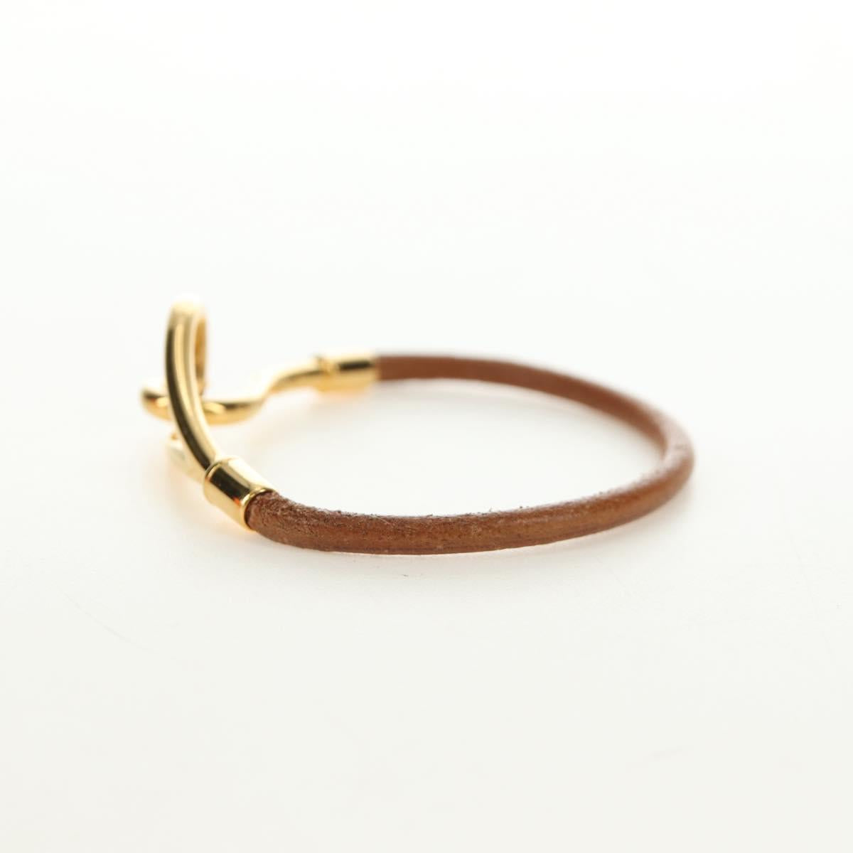 HERMES Jumbo Bracelet Leather Brown Auth 188898V