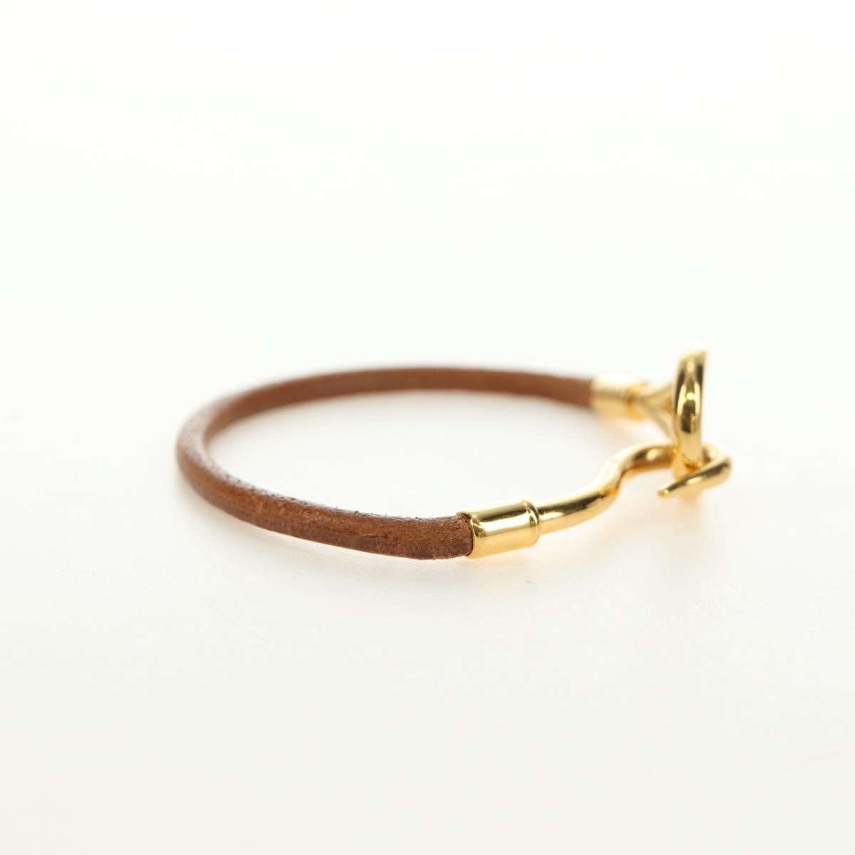 HERMES Jumbo Bracelet Leather Brown Auth 188898V