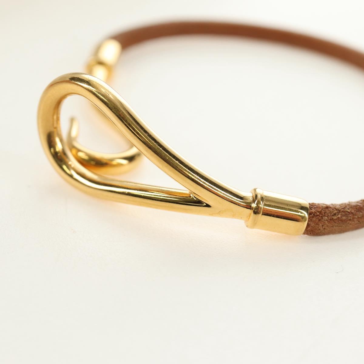 HERMES Jumbo Bracelet Leather Brown Auth 188898V