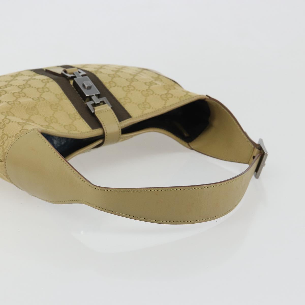 GUCCI GG Canvas Jackie Sherry Line Shoulder Bag Beige Silver 00963 Auth 188900V