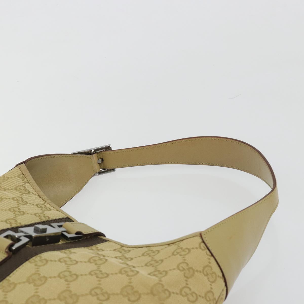 GUCCI GG Canvas Jackie Sherry Line Shoulder Bag Beige Silver 00963 Auth 188900V