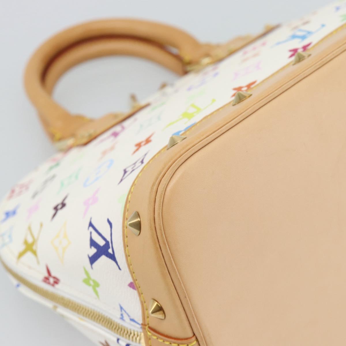 LOUIS VUITTON Monogram Multicolor Alma Hand Bag White M92647 LV Auth 188907V