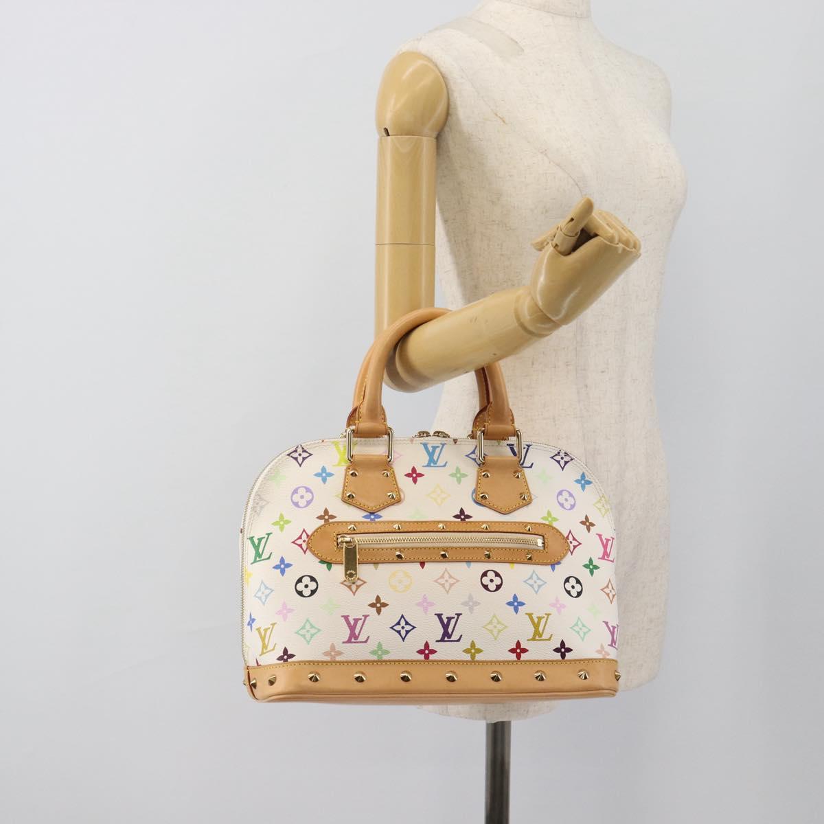 LOUIS VUITTON Monogram Multicolor Alma Hand Bag White M92647 LV Auth 188907V
