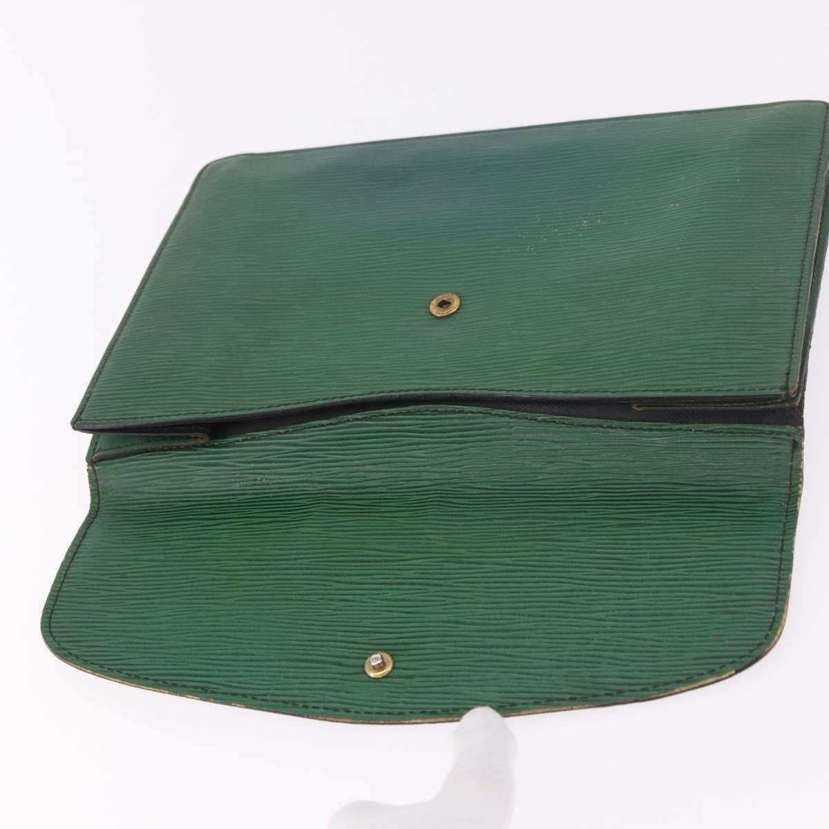 LOUIS VUITTON Epi Montaigne 27 Clutch Bag Green M52654 LV Auth 188920
