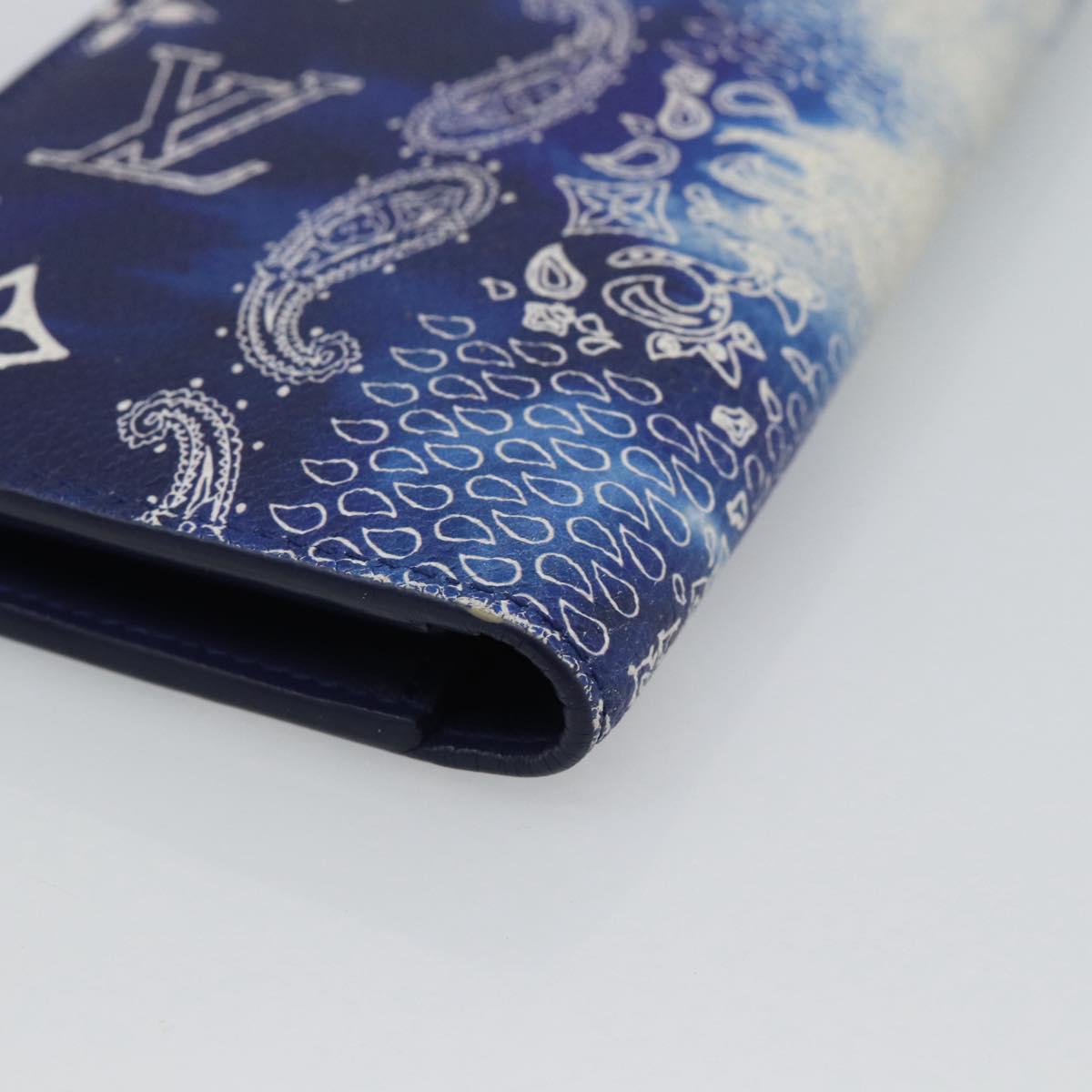 LOUIS VUITTON Monogram Bandana Brazza Portefeuille Navy M81405 Auth 188922