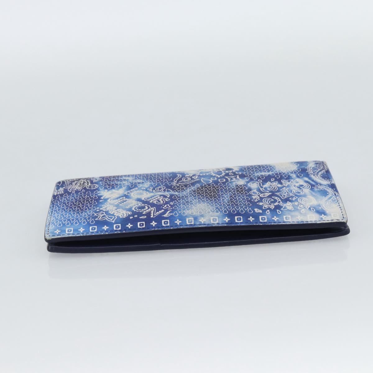 LOUIS VUITTON Monogram Bandana Brazza Portefeuille Navy M81405 Auth 188922