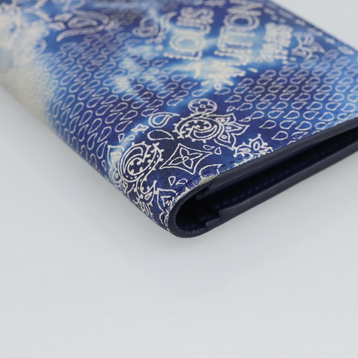 LOUIS VUITTON Monogram Bandana Brazza Portefeuille Navy M81405 Auth 188922