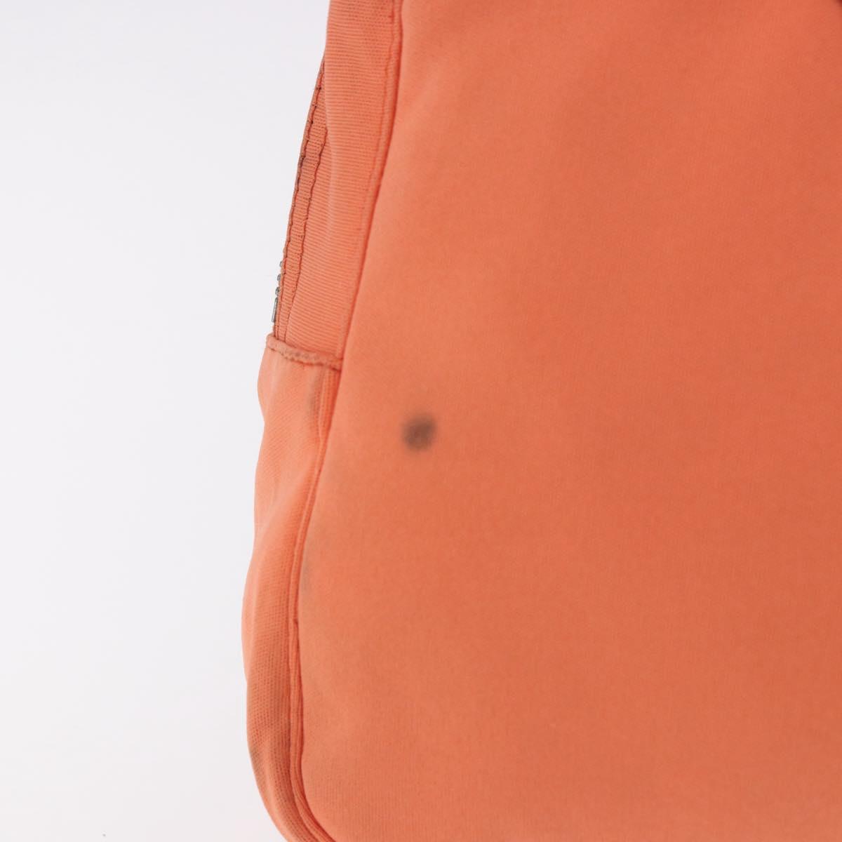 FENDI Tote Bag Cotton jersey Orange Silver Auth 188926