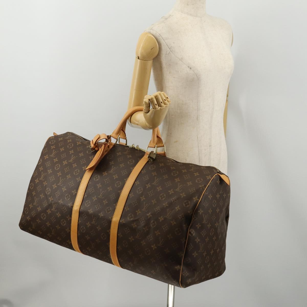 LOUIS VUITTON Monogram Keepall 60 Boston Bag M41422 LV Auth 188943V