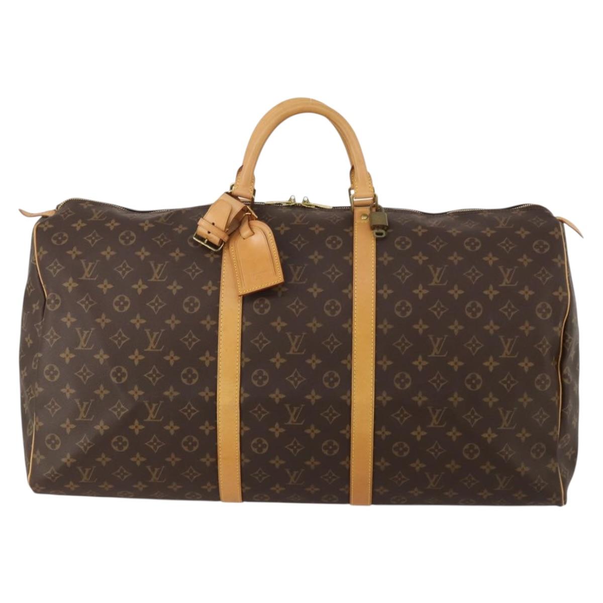 LOUIS VUITTON Monogram Keepall 60 Boston Bag M41422 LV Auth 188943V