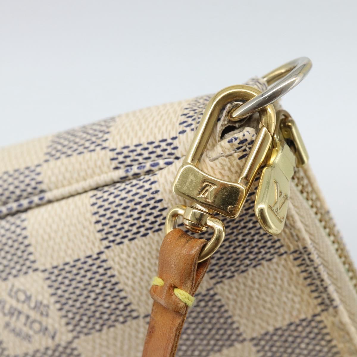 LOUIS VUITTON Damier Azur Pochette Accessoires Pouch N51986 LV Auth 188944