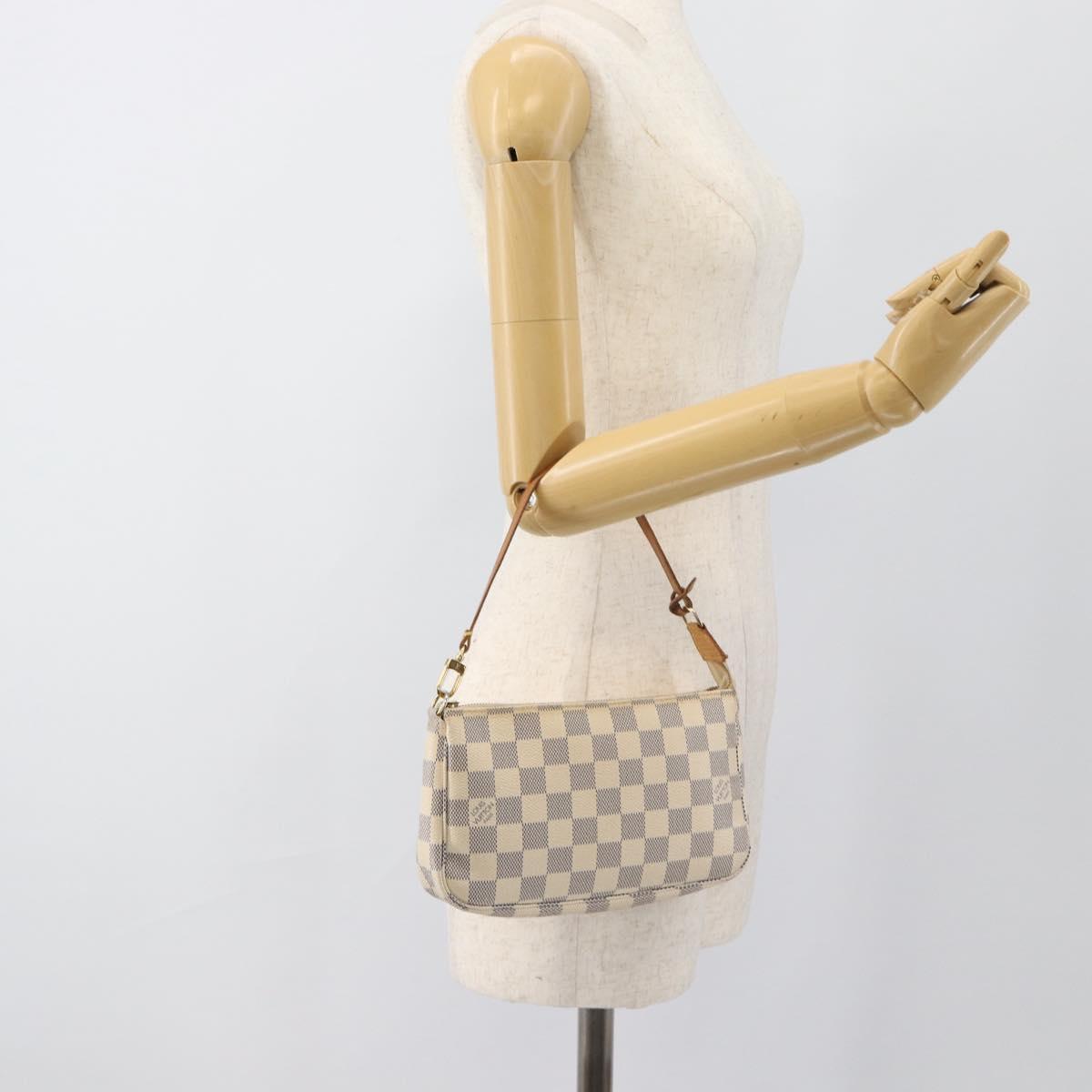 LOUIS VUITTON Damier Azur Pochette Accessoires Pouch N51986 LV Auth 188944