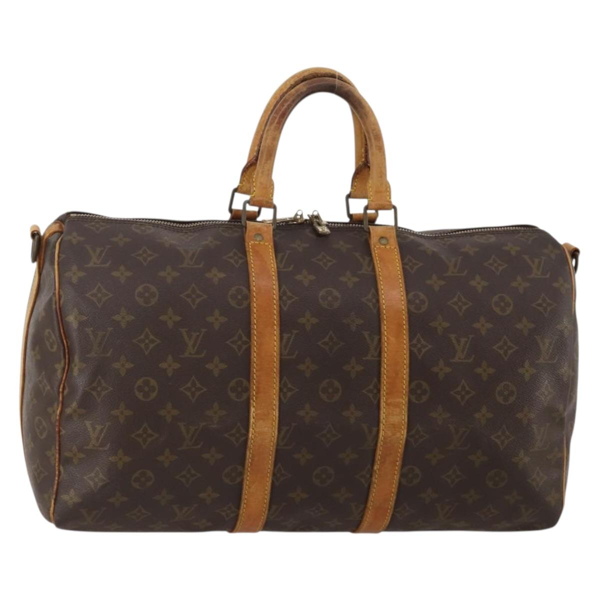 LOUIS VUITTON Monogram Keepall Bandouliere 45 Boston Bag M41418 LV Auth 188968