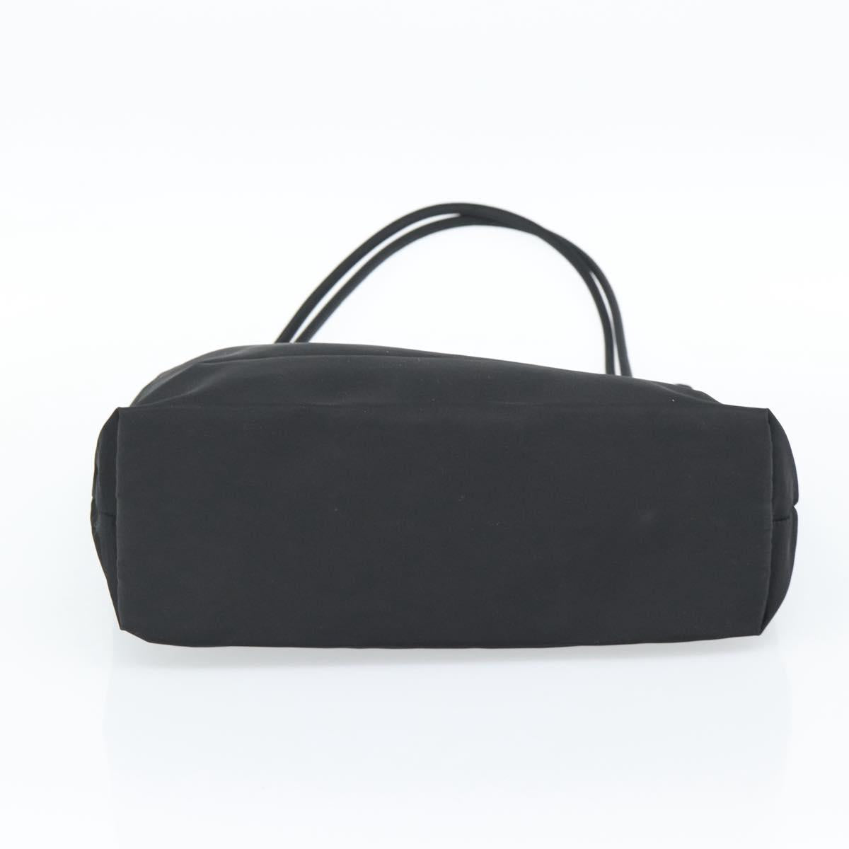 PRADA Tote Bag Nylon Black Silver Auth 188976A