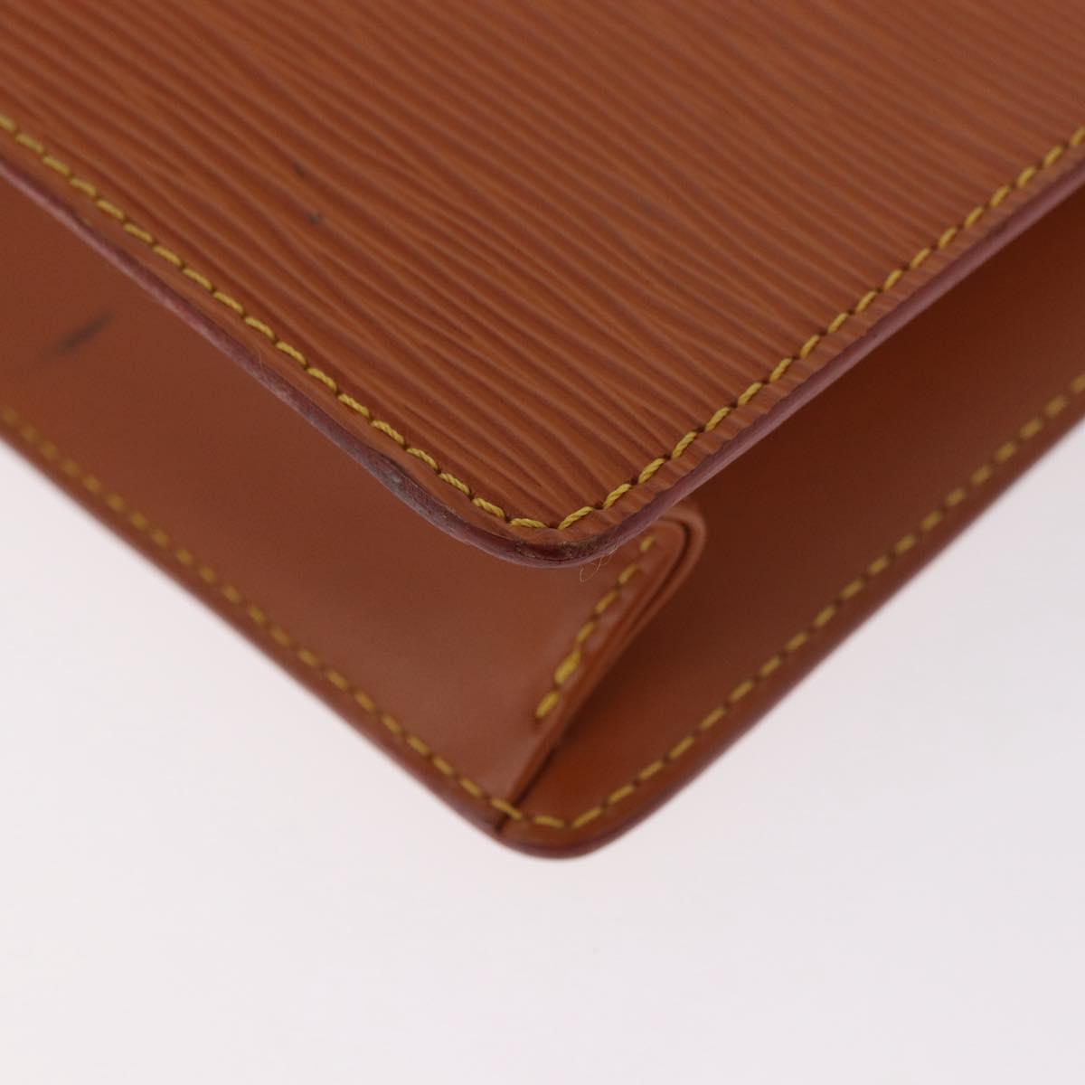 LOUIS VUITTON Epi Pochette Homme Bag Brown Zipangu Gold M52528 LV Auth 188977