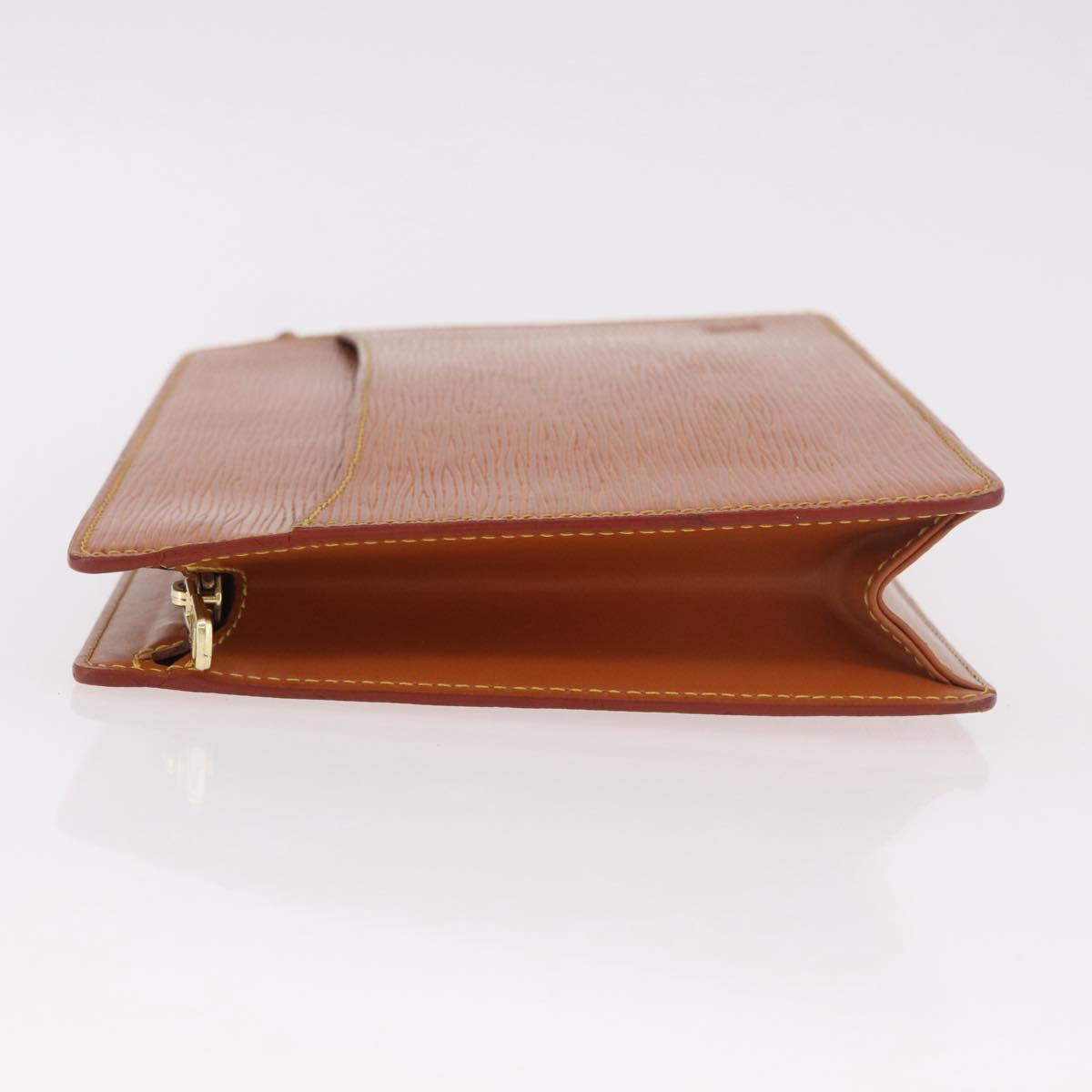 LOUIS VUITTON Epi Pochette Homme Bag Brown Zipangu Gold M52528 LV Auth 188977