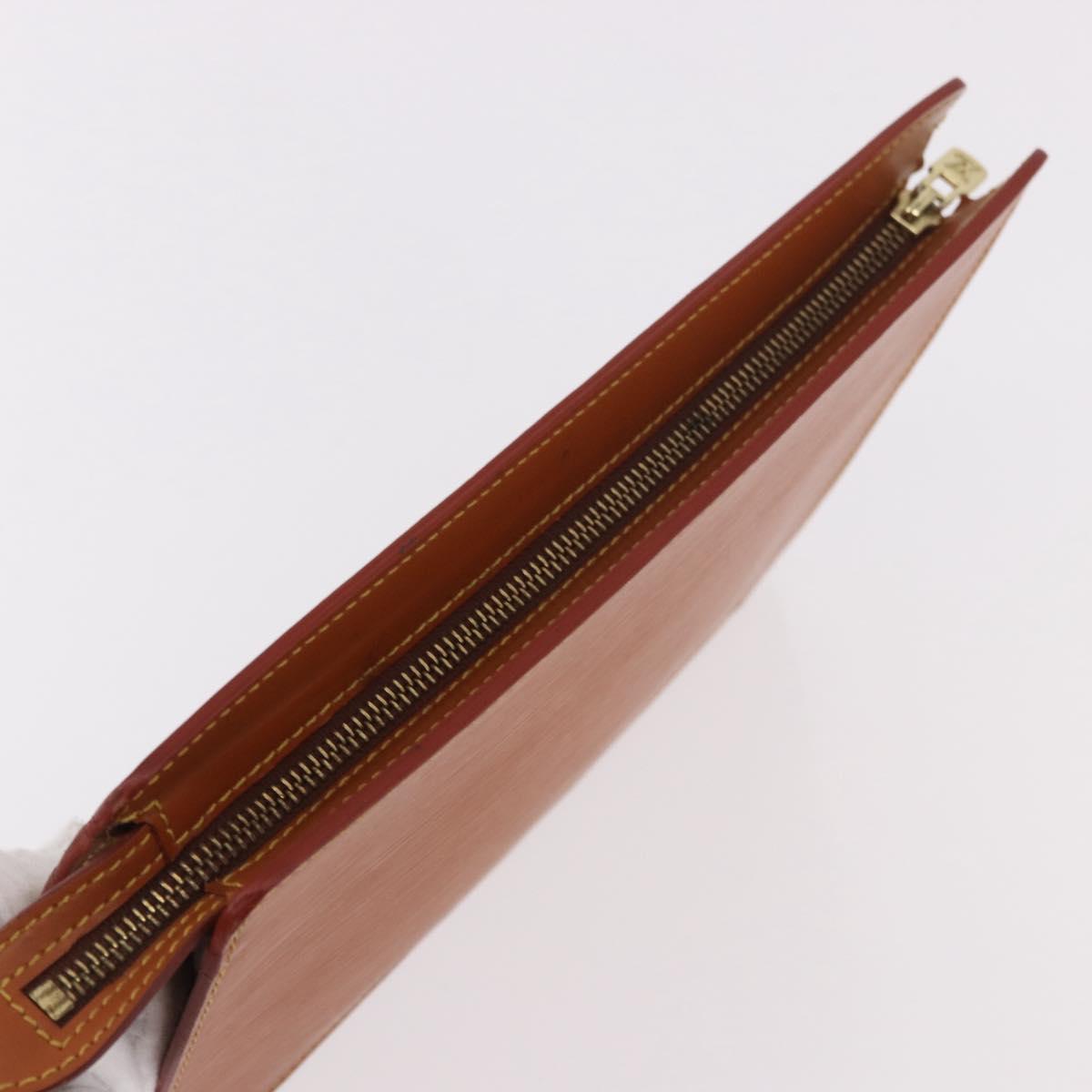 LOUIS VUITTON Epi Pochette Homme Bag Brown Zipangu Gold M52528 LV Auth 188977