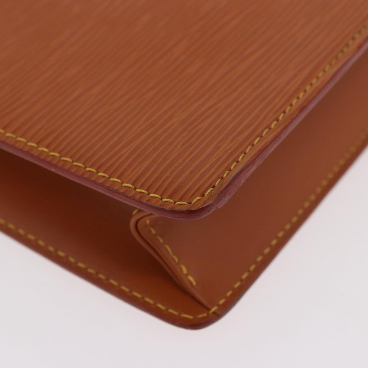 LOUIS VUITTON Epi Pochette Homme Bag Brown Zipangu Gold M52528 LV Auth 188977