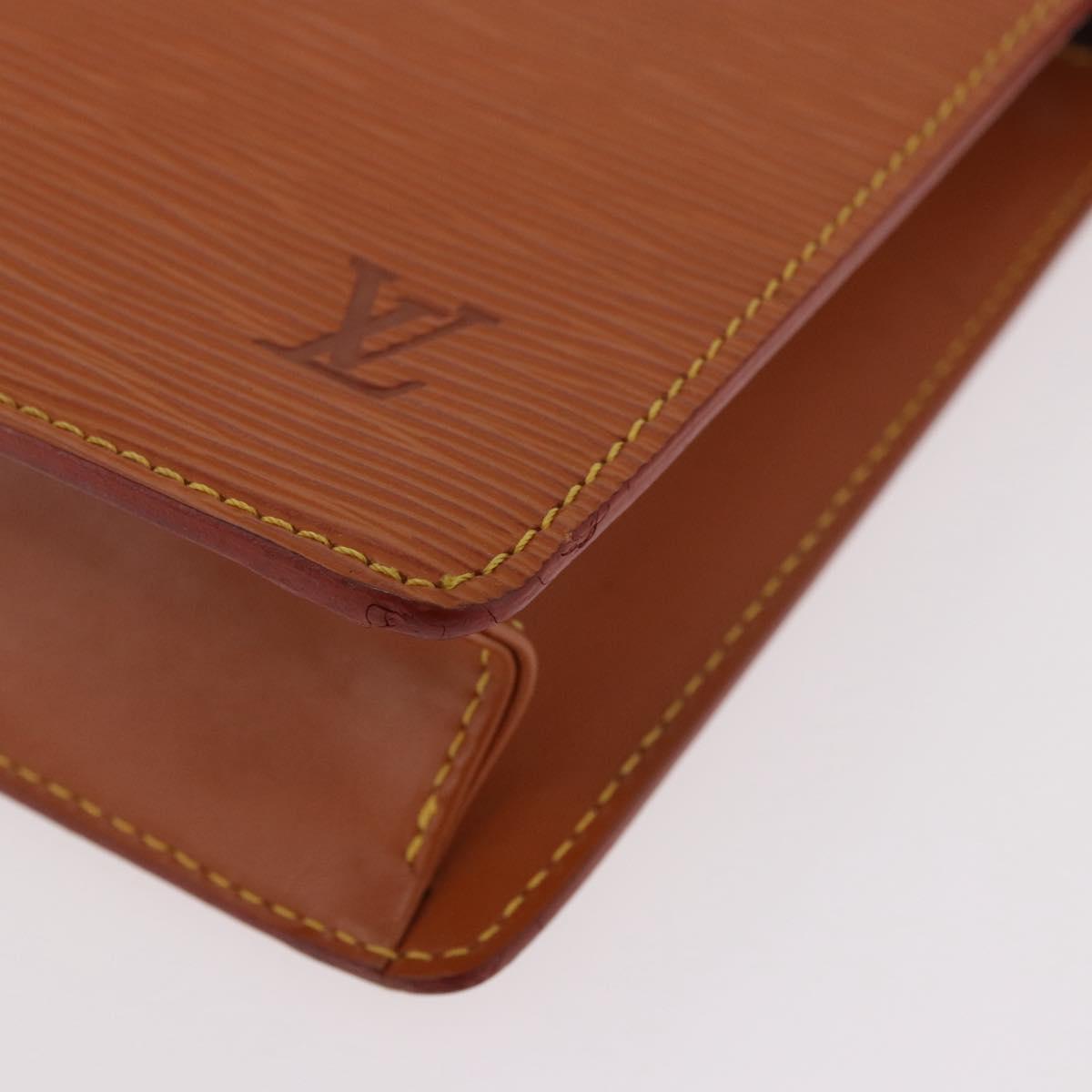 LOUIS VUITTON Epi Pochette Homme Bag Brown Zipangu Gold M52528 LV Auth 188977