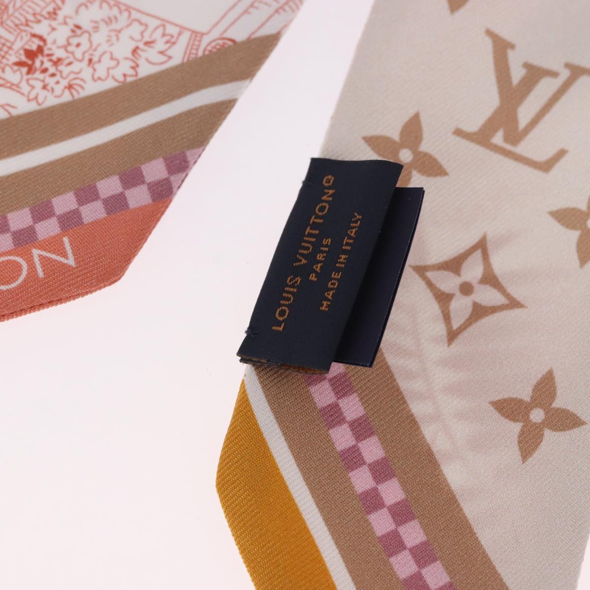 LOUIS VUITTON Bando BB Bon Voyage Scarf Silk Beige M96392 LV Auth 188982M