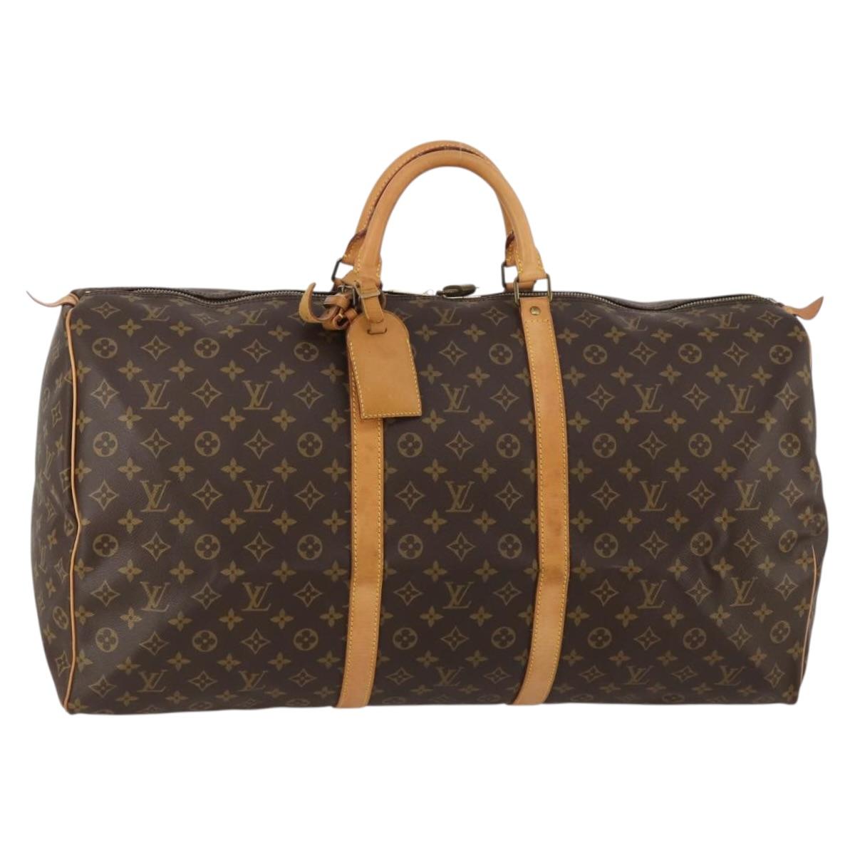 LOUIS VUITTON Monogram Keepall 60 Boston Bag M41422 LV Auth 188986A
