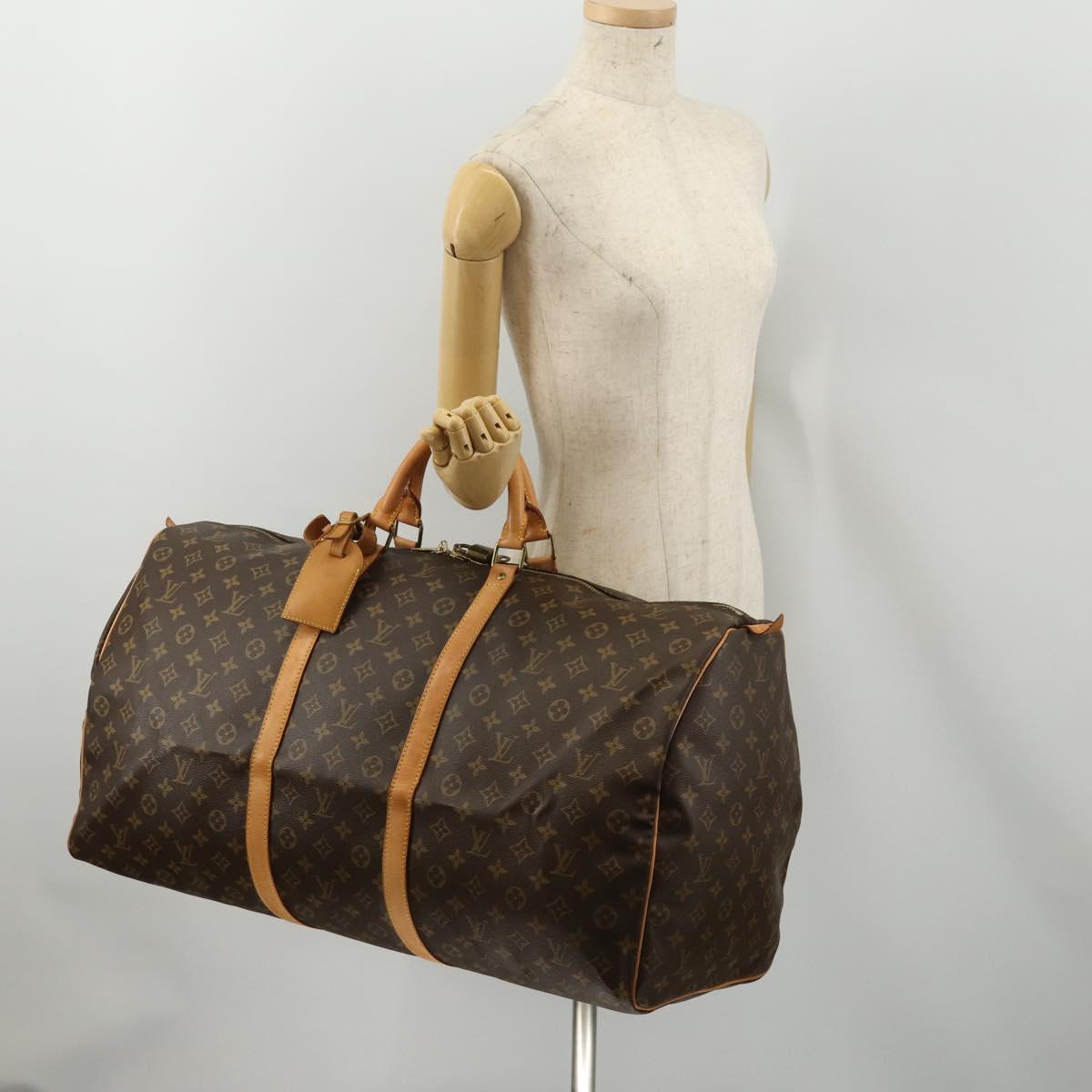 LOUIS VUITTON Monogram Keepall 60 Boston Bag M41422 LV Auth 188986A