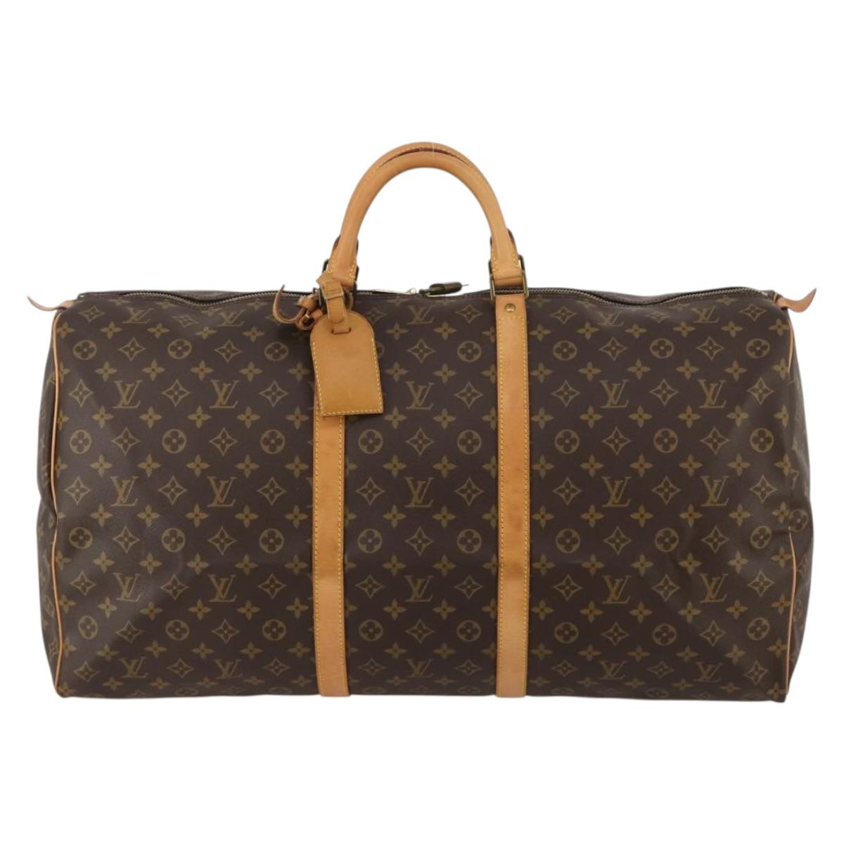LOUIS VUITTON Monogram Keepall 60 Boston Bag M41422 LV Auth 188986A
