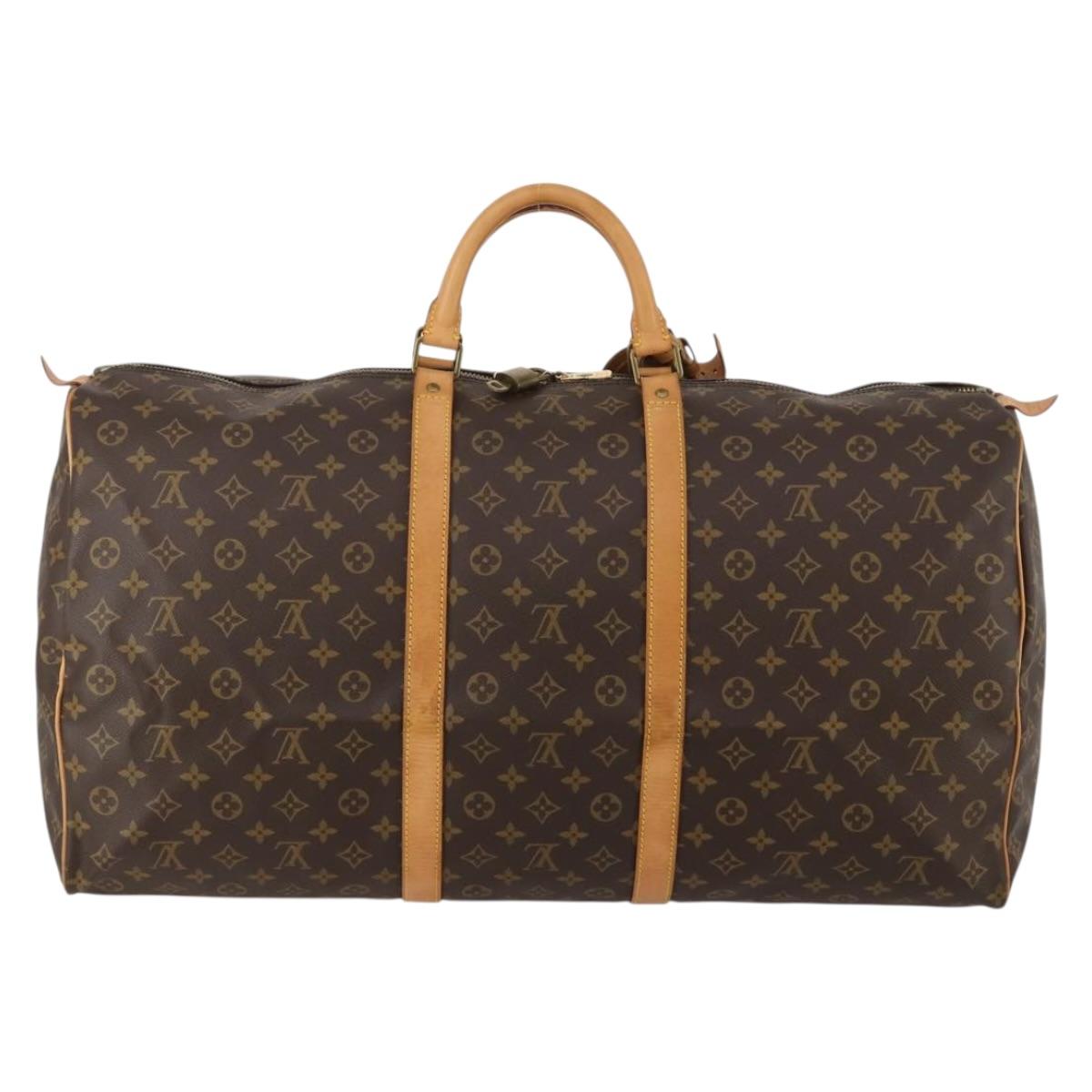 LOUIS VUITTON Monogram Keepall 60 Boston Bag M41422 LV Auth 188986A