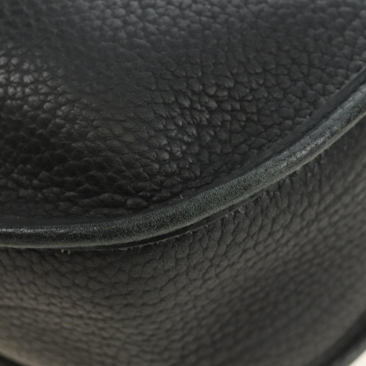HERMES Evelyn 1 GM Bag Taurillon Leather Black Gold Auth 188991M