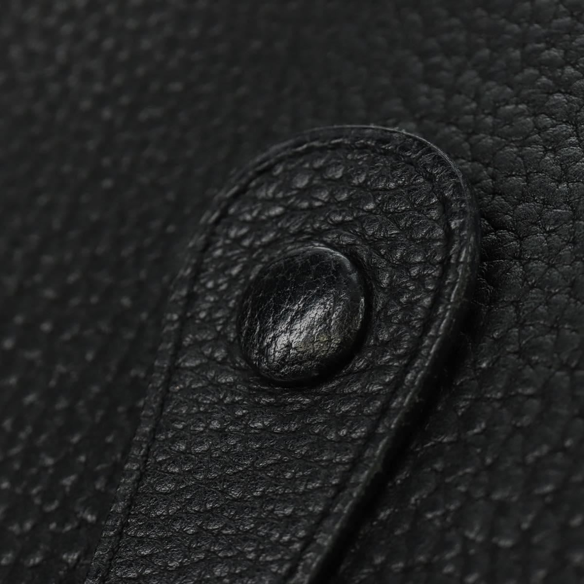 HERMES Evelyn 1 GM Bag Taurillon Leather Black Gold Auth 188991M