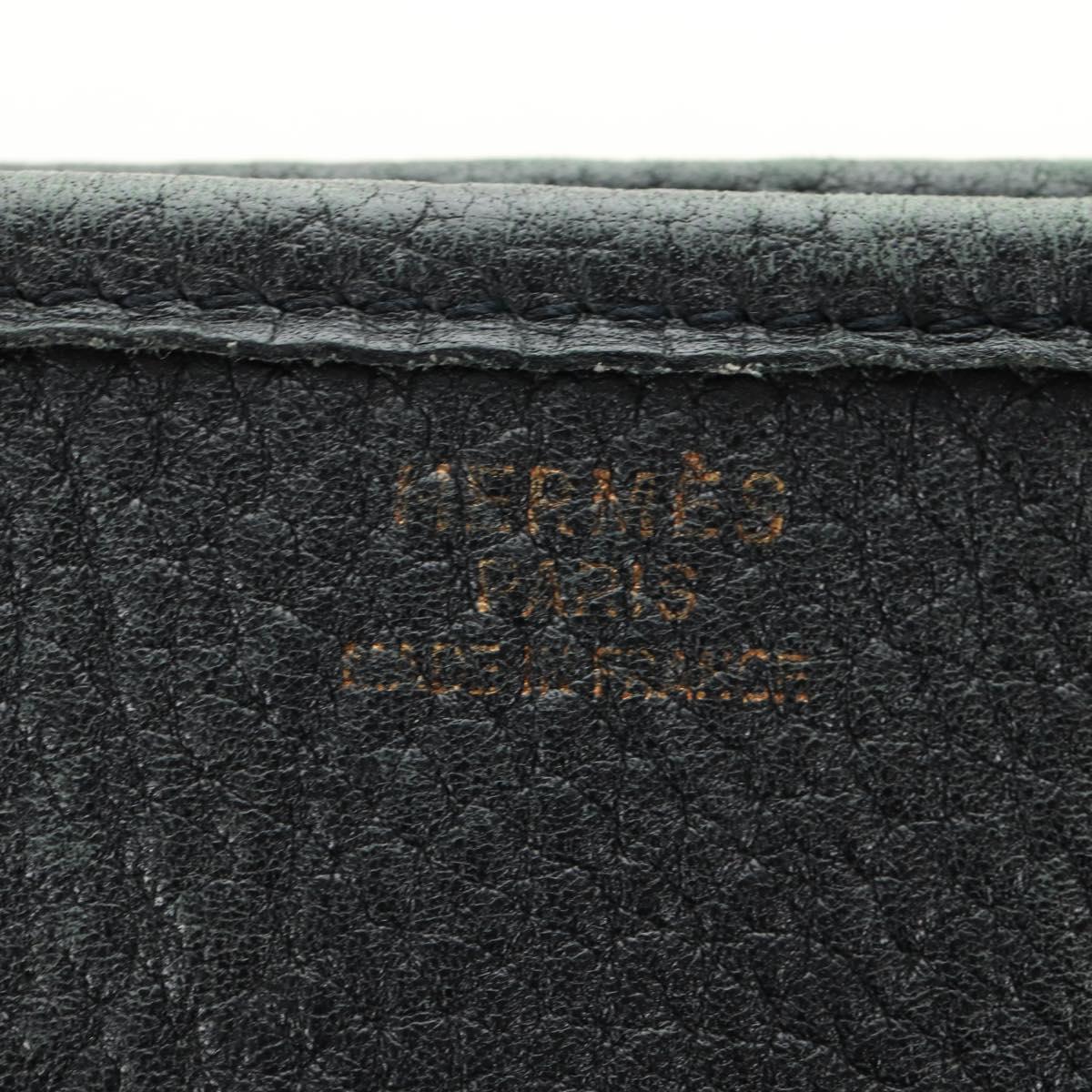 HERMES Evelyn 1 GM Bag Taurillon Leather Black Gold Auth 188991M