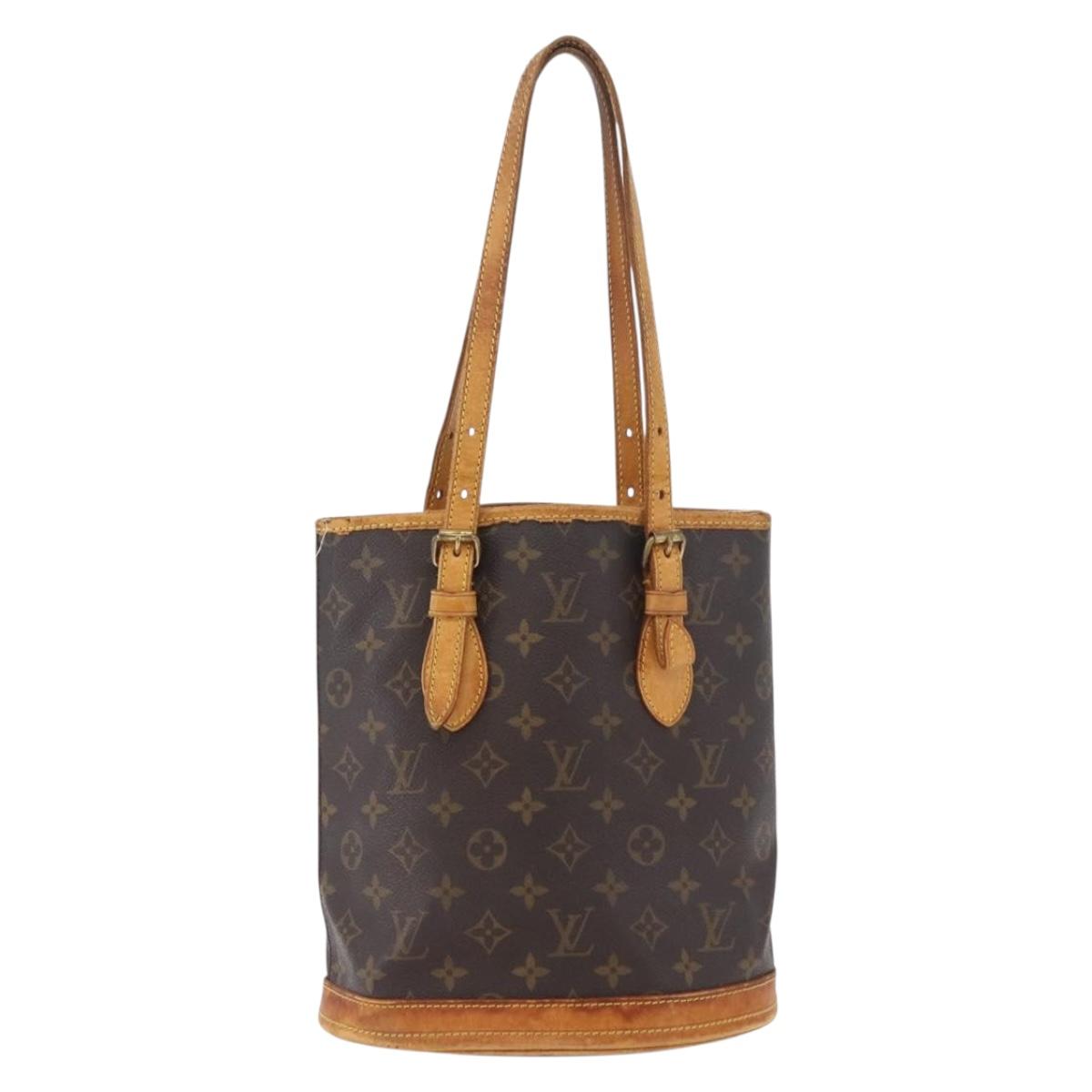 LOUIS VUITTON Monogram Bucket PM Shoulder Bag M42238 LV Auth 188993