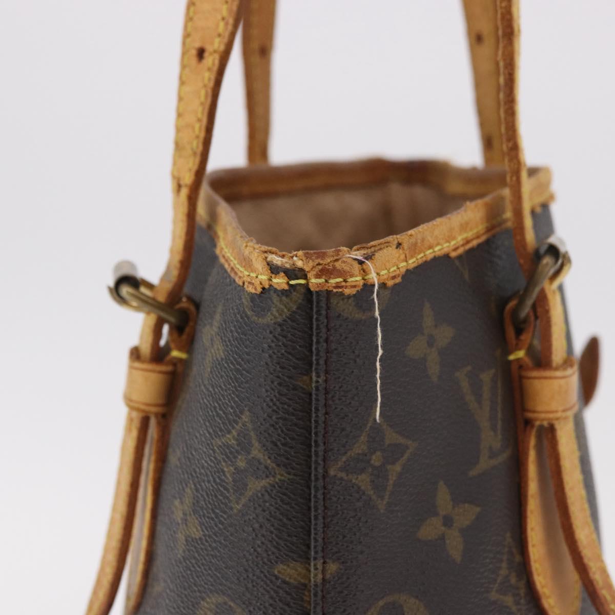LOUIS VUITTON Monogram Bucket PM Shoulder Bag M42238 LV Auth 188993