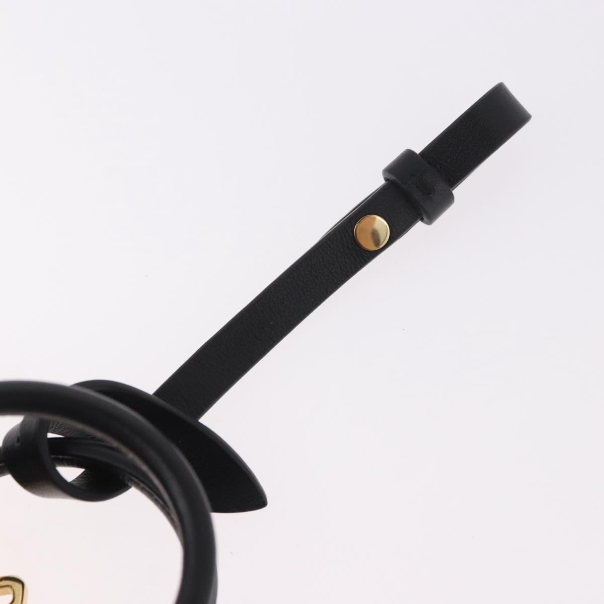 Miu Miu Matelasse Pouch Bag Charm Leather Black Gold Auth 188997M