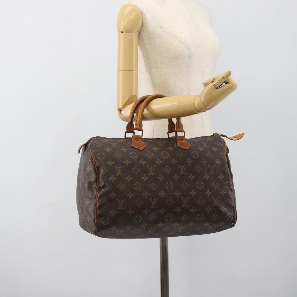 LOUIS VUITTON Monogram Speedy 35 Hand Bag M41524 LV Auth 189003