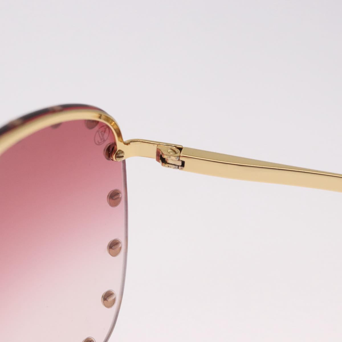 LOUIS VUITTON The Party Sunglasses metal Gold Tone Z2350U LV Auth 189007